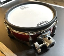 Used Roland PD-105X Dual Trigger 10” Head Elec. Drum Rare Red Wrap Original Box