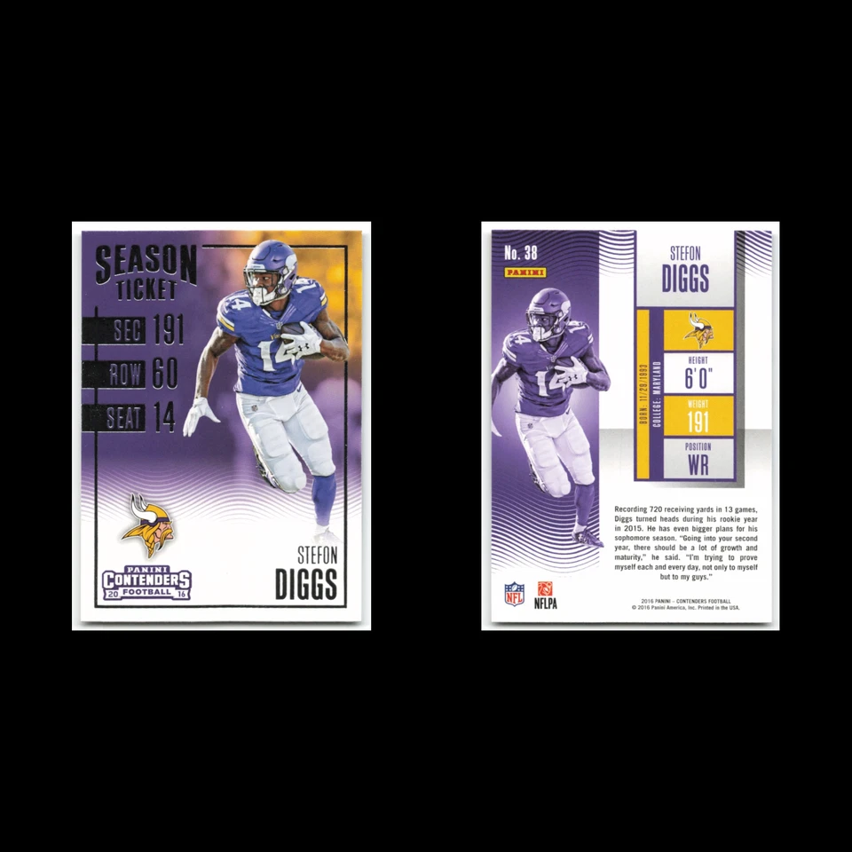 Stefon Diggs #38 2016 Panini Contenders Minnesota Vikings Football Card NFL NM - Image 3 of 3