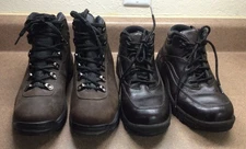 2 Pairs Boots Mens Size 9  Vintage Leather Dunham Ruggards & Hi-Tec-CLEAN