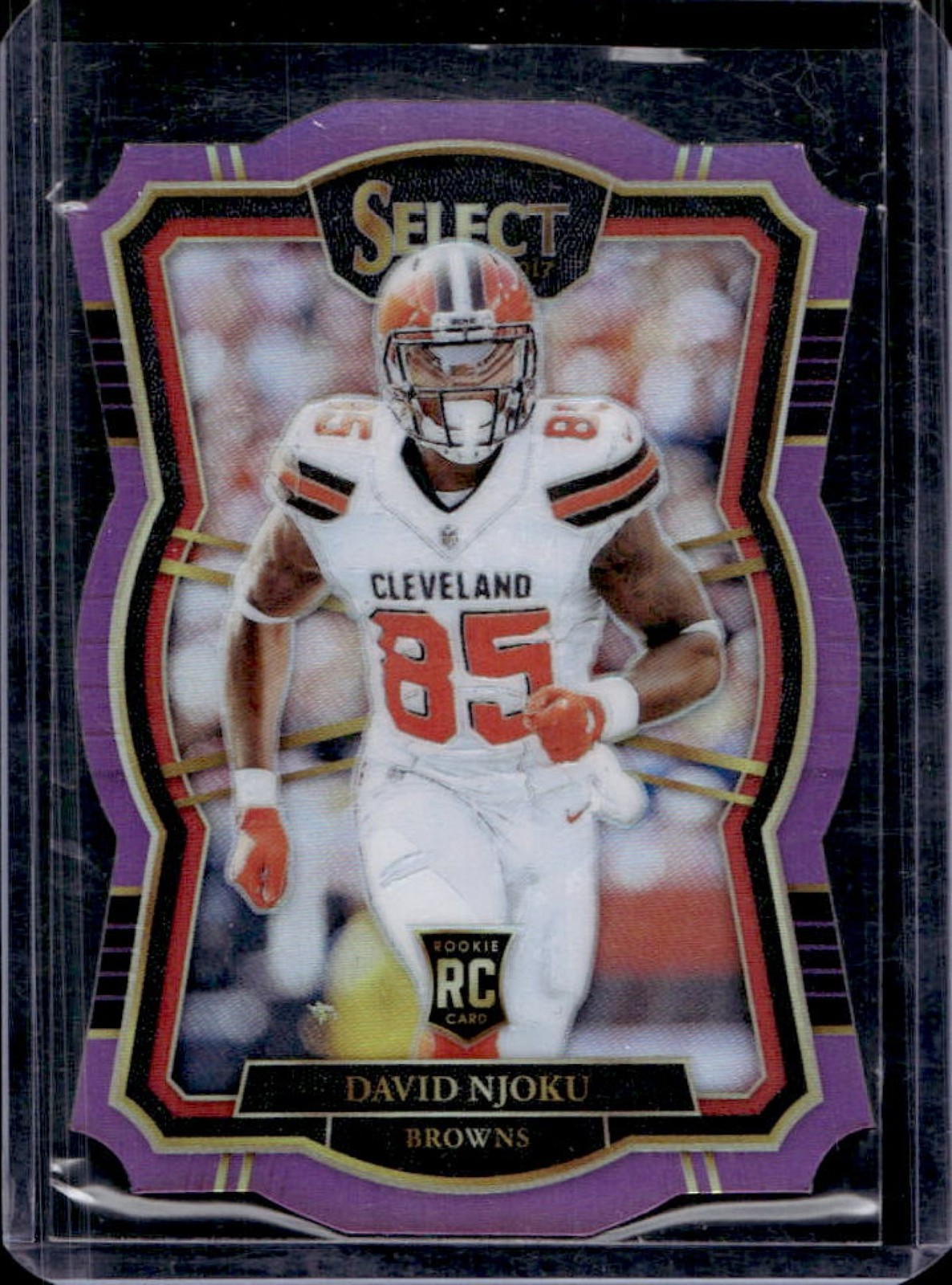 2017 Select David Njoku RC Purple Prizm Die Cut Premier Level #/75 Browns