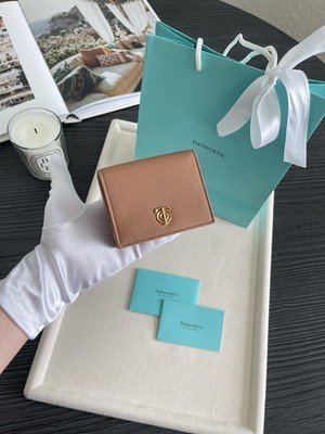 Tiffany & Co Trifold Wallet Brown Leather $650 NEW