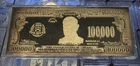 Washington Mint 4 oz. .999 Fine Silver Bar 1999 $100,000 Bill In Capsule