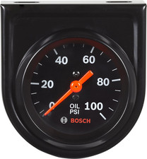SP0F000052 Style Line 2" Mechanical Oil Pressure Gauge Black Dial Face Bezel