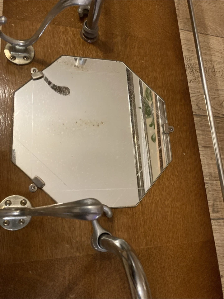 Ancien Grand Vestiaire Style SNCF porte manteau chapeau Chrome Crochet Bistrot - Photo 4/4