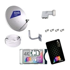 CAM HD 4K ULTRA TIVÙSAT + SCHEDA+PARABOLA 45CM +LNB +SUPPORTO + 20 METRI DI CAVO