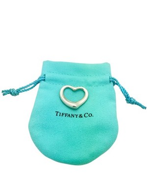 Tiffany & Co. Sterling Silver Elsa Peretti Large Open Heart Pendant - Pouch