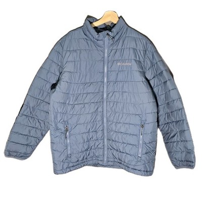 Columbia mens Omni Heat Puffer Jacket LARGE Navy Quilted Insulated Coat
