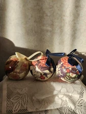 3 Round Decoupage Christmas Ornaments Santa Snowman Reindeer