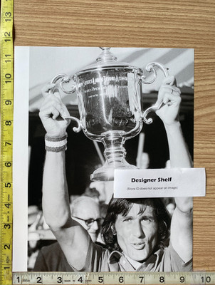 Ilie Nastase U.S. Open Tennis Tournament Trophy Scene Book Photograph