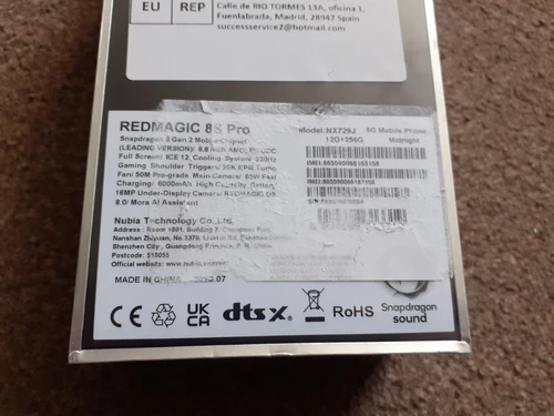 Sealed redmagic 8s pro gaming phone snap dragon NC729J 12GB 256GB black New