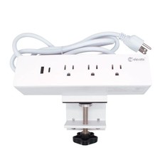 Desk Clamp Power Strip and Surge Protector Mount with 3 Outlets and 2 Charging