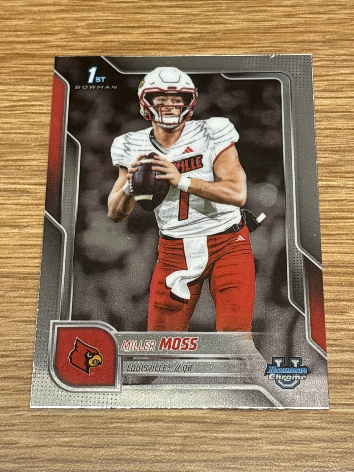2025 Bowman U Chrome Football Miller Moss #141 1st Louisville Cardinals Rookie