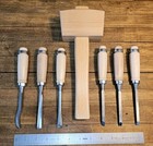 Wood Carving Chisels & Gouges Tool Set & Hardwood Mallet Woodworking Tools ☆Usa