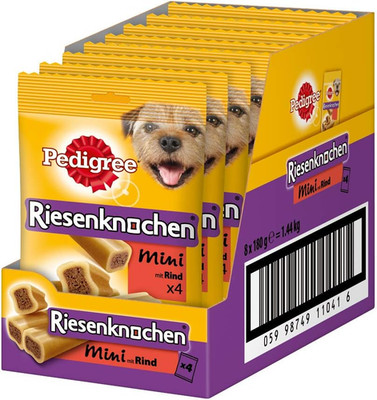 Pedigree Riesenknochen Mini Mit Rind Hundesnacks, 8Er Pack (8 X 180 G)