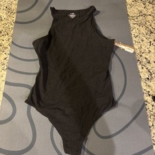 Skims Fits everybody HIGH NECK BODYSUIT Medium Onyx