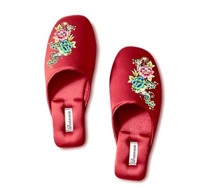 Satin Home Slippers for Women's Non-Slip High-Quality, US 12 (EU 44-45) Claret