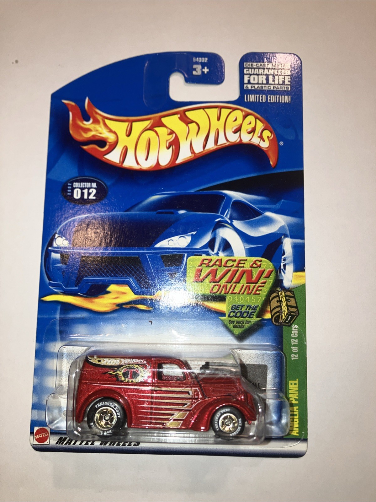 2002 Hot Wheels Anglia Panel Red HW #12 Treasure Hunt 12/12 Red w/Real Rider I-3