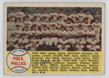 1958 Topps Second Series Checklist Philadelphia Phillies Checklist #134 n8a