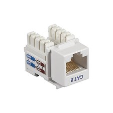 Keystone Insert Cat6 Jack, Unshielded, White Wall Plate Module UL Listed