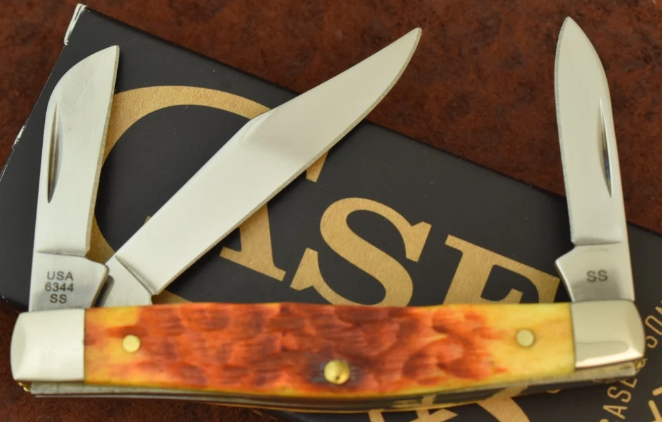 CUCHILLO GANADERO CASE XX USA 2024 COSECHA JIGGED HUESO NARANJA 6344 SS BONITO (26773) Foto 2 de 4