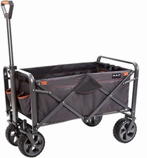 Mac Sports Foldable 4-wheel Utility Wagon Cart Fabricmetal Grayblack