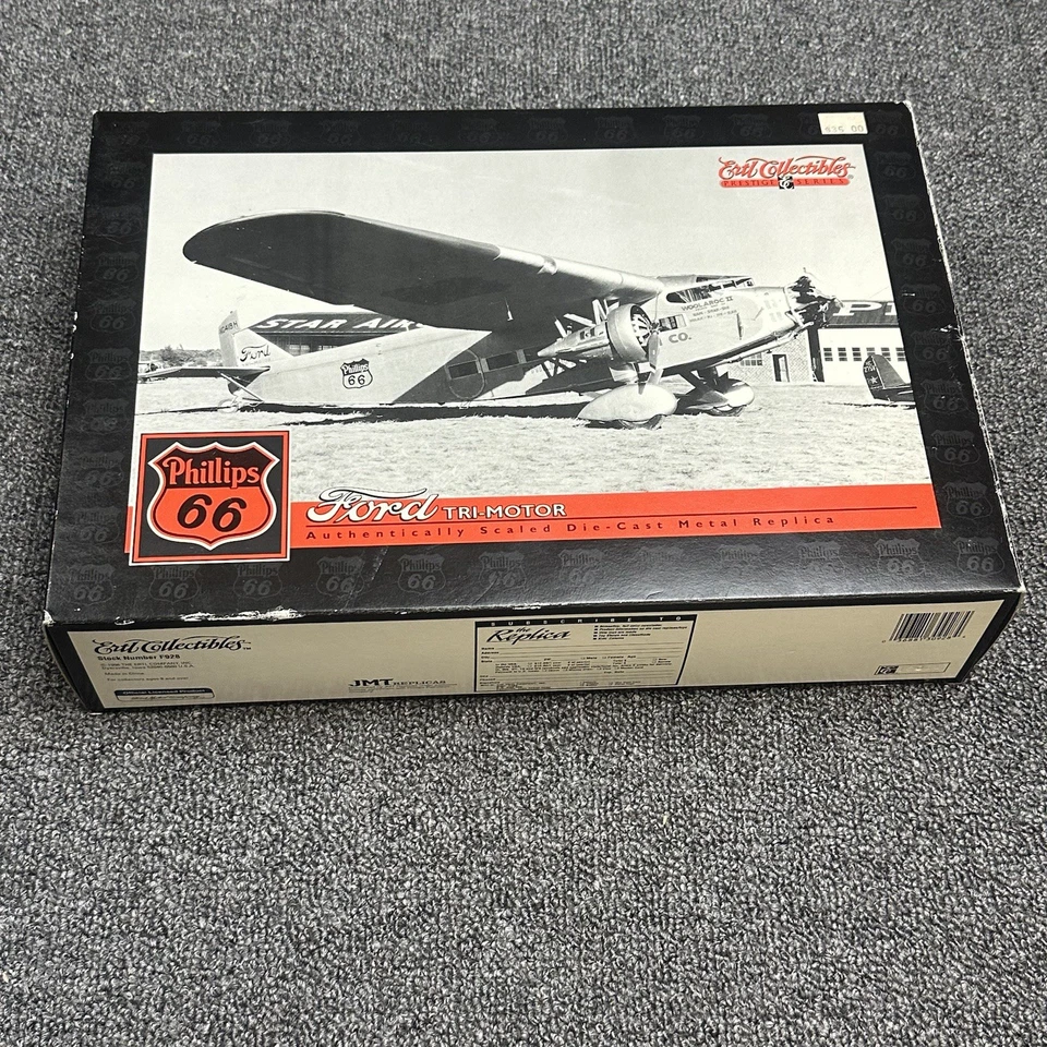 ERTL Collectibles Phillips 66 Ford Tri-Motor Die Cast Model Plane Airplane w Box - Image 2 of 4