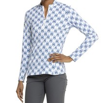 Sigrid Olsen Interlock Golf  Tennis Jacket UPF 50 Zip Neck Sz M NWT