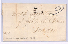 GB IRELAND Cover EAST INDIA CO Newtownabbey Co Antrim London 1845 XK252