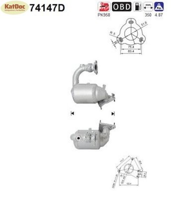   Katalysator Nissan Qashqai/X-Trail, Renault Koleos, 2.0 dCi, 110/127kW, Euro 4