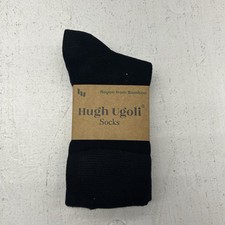 Hugh Ugoli Black Bamboo 3-Pack Crew Socks Women  s Size 6 - 9