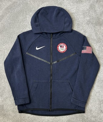 Nike Team USA Olympic Tech Fleece Hoodie Kinder Medium 10-12 Jahre Full Zip RAR