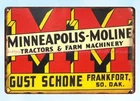 vintage kitchen office signs Minneapolis Moline metal tin sign