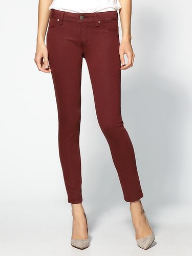 DL1961 EMMA Legging ajustado Legging Jeans Granate Rojo Profundo Lavado 27 $198 - Imagen 8 de 8