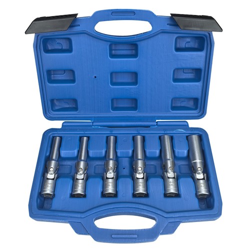 6PCS 3/8" 6PT Glow Plug Socket Set w/ 8-16mm U/Joint for Removal/Replace - Picture 1 of 6