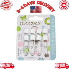 Diaper Pins - {White} - Sturdy, Stainless Steel Diaper Pins with Safe Locking...