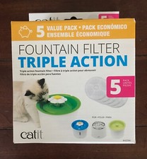 NEW Catit Pet Cat Drinking Water Fountain Triple Action Filter 5 Value Pack