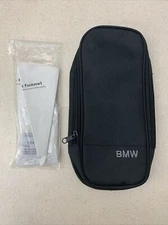 BMW Engine Oil Travel Bag Pouch with Funnel Gloves Wipes Case hook & loop NOS
