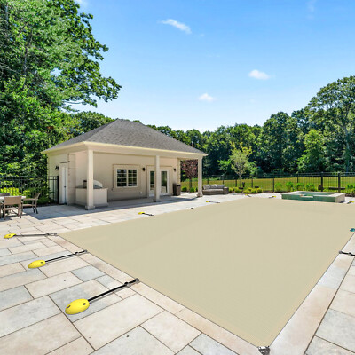 Inground Pool Cover Rectangle Winter Safety Mesh Pool Cover Home Swimming Pool