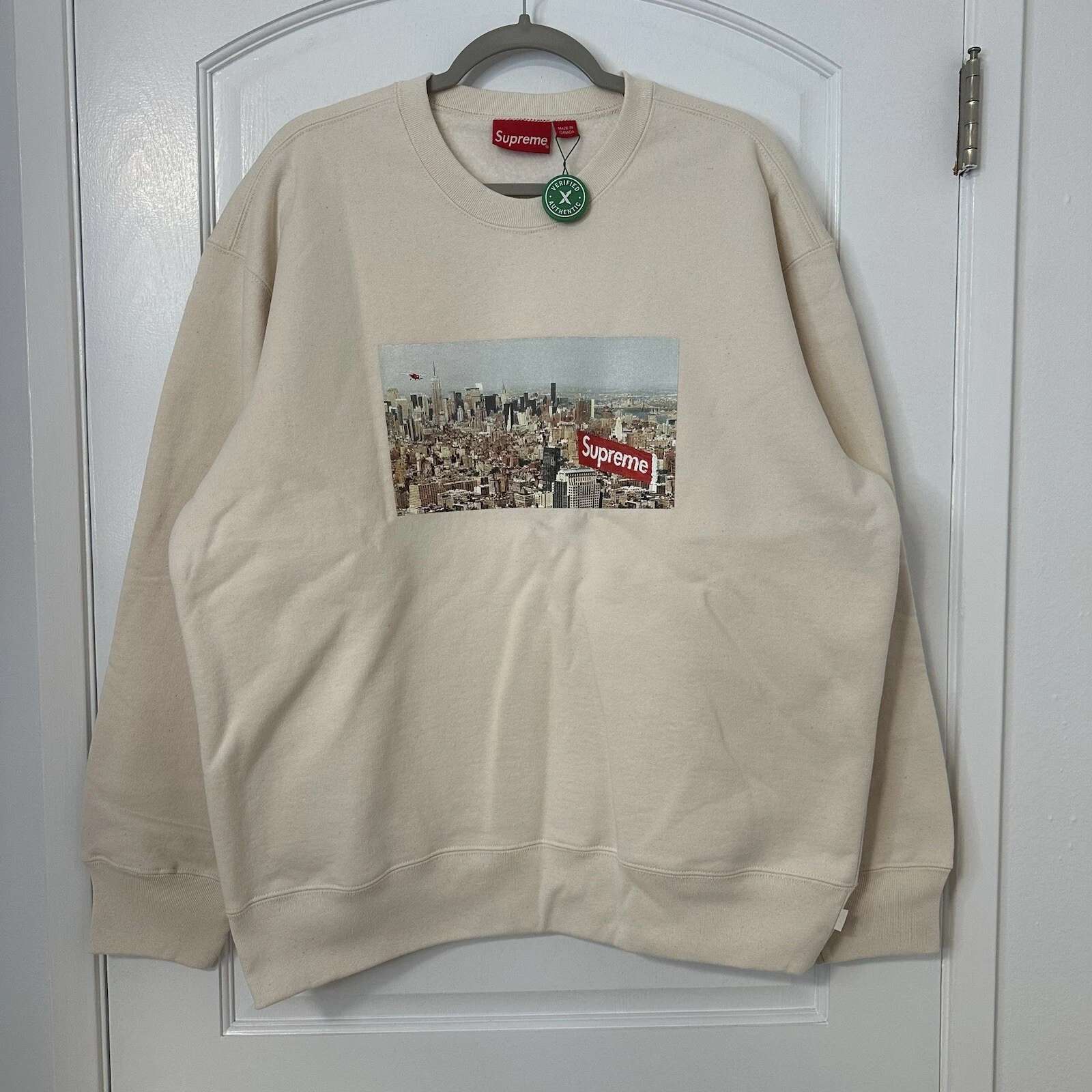 Sweat à col rond aérien Supreme FW20, crème, grand, neuf