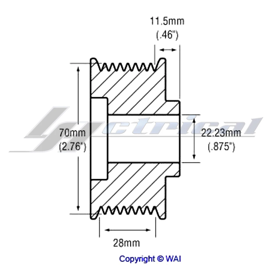 ALTERNADOR 8 RANURAS POLEA Para VOLVO ACL42 ACL64 FE42 VHD VNL VNM WA WC WG WH Wl Foto 2 de 2