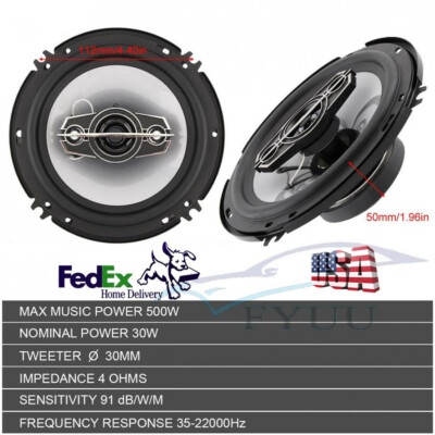 2pcs 6'' 4 Way Car Coaxial Hifi Auto Music Stereo Full Range Frequency Speaker