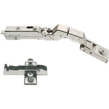 Topfscharnier Tiomos Mirrow Glast&uuml;rscharnier mit D&auml;mpfung & Platte 125&deg; Set Band