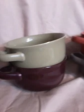 Soup Bowls "Over And Back" Lot Of 6 Stoneware