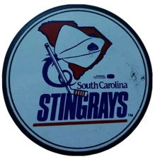 SOUTH CAROLINA STINGRAYS VINTAGE OFFICIAL HOCKEY PUCK - CANADA ALLTEL SPONSOR 