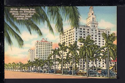 Postcard - Florida - Miami - Hotel - Biscayne Blvd.