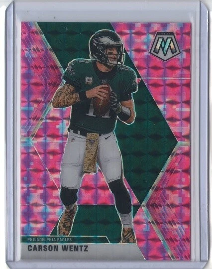 CARSON WENTZ 2020 Panini Mosaic PINK CAMO Prizm Refractor 160