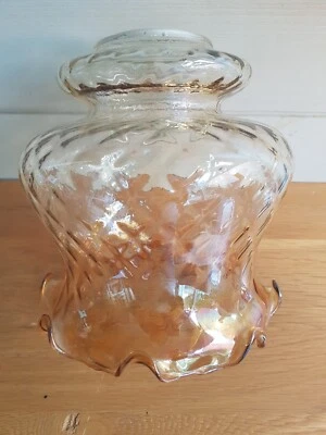 Globe Tulipe Abat jour  verre Ambre  Ancien Vintage - Photo 1/4