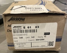 Arrow ASSA ABLOY Thumbturn Commercial Deadbolt E6103 346 Strike 141 Latch Brass