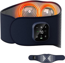 Lower Back Massager, Cordless Heating Pad for Back Pain Relief, with Advanced 3