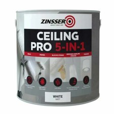 Zinsser Ceiling Pro 5 in 1 Paint White 2.5L - Hide Cracks - Stains Ceiling Paint